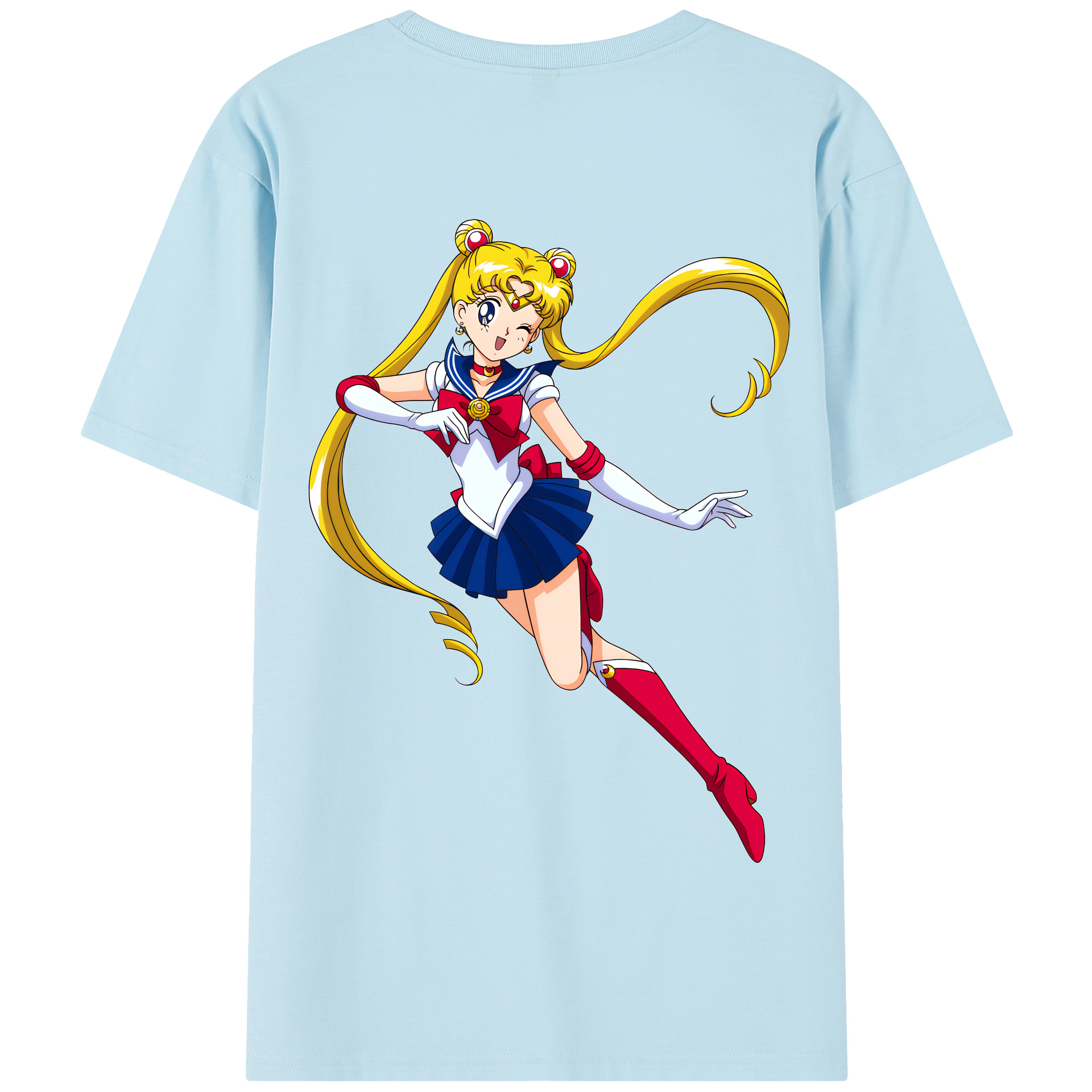 （画像用） 美少女戦士セーラームーン 月野 うさぎ つきの うさぎ Sailor Moon Tsukino Usagi 綿100％半袖Tシャツ（背面プリント）